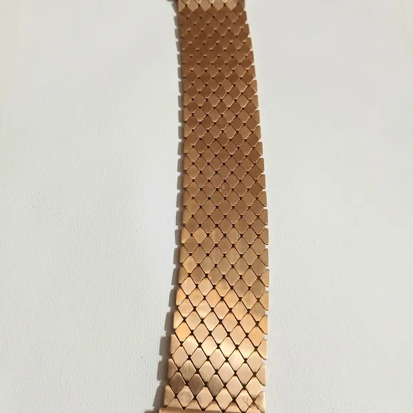 Gold Mesh Bracelet Milor Italy Bronze Bracelet. Rose Goldtone Weave Pattern - Picture 8 of 9
